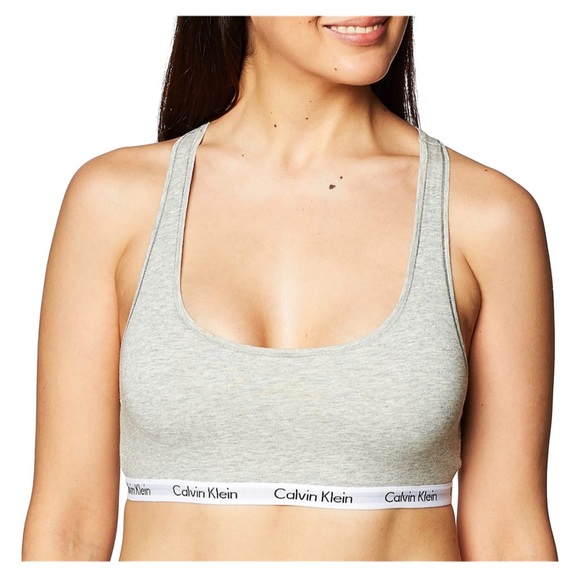 NWT Calvin Klein Unlined Bralette - Grey (XL) - Picture 1 of 3
